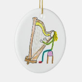 Harp spelende Stickman Keramisch Ornament (Rechts)