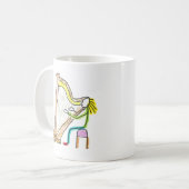 Harp spelende Stickman Koffiemok (Voorkant links)
