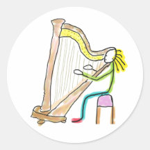 Harp spelende Stickman
