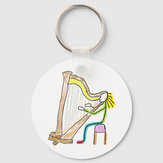 Harp spelende Stickman Sleutelhanger (Voorkant)