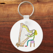 Harp spelende Stickman Sleutelhanger (Voorkant)