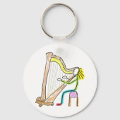 Harp spelende Stickman Sleutelhanger (Achterkant)