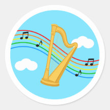 Harp Sticker Hemel Regenboog Muziek Kinderen