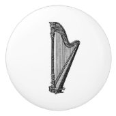 Harp string instrument  muziekkunst keramische knop (Voorkant)