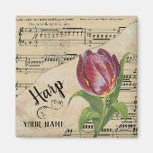 Harp Tulip vel Music Gepersonaliseerd Magneet (Voorkant)