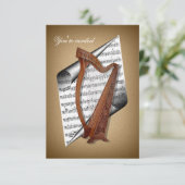 Harp-uitnodigingen Kaart (Staand voorkant)