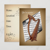 Harp-uitnodigingen Kaart (Voorkant / Achterkant)