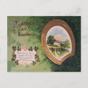 harp van Erin Hoefijzer St Patrick's Day Ca Briefkaart