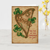 Harp van Erin Shamrock Top of the Morning Kaart (Gele Bloem)