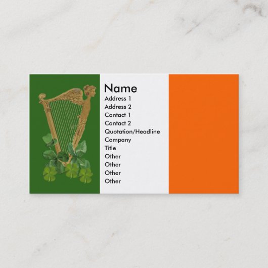 Harp van Tara-Visitekaartjes Visitekaartje (Voorkant)