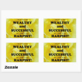 Harp Wealthy & Succesvolle rechthoekige Sticker (Vel)