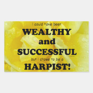 Harp Wealthy & Succesvolle rechthoekige Sticker