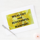 Harp Wealthy & Succesvolle rechthoekige Sticker (Envelop)