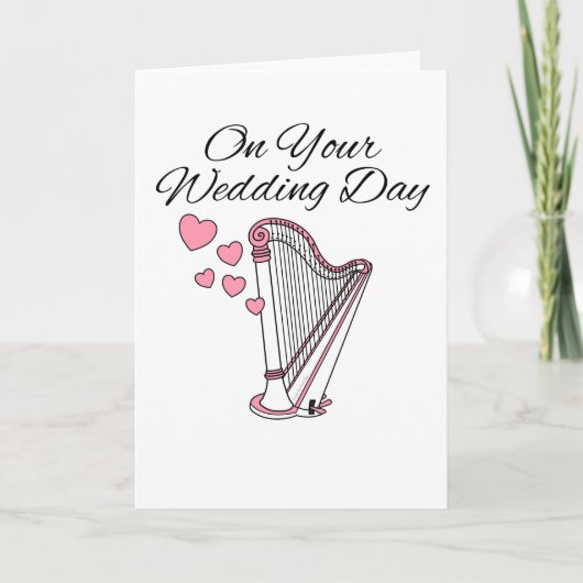 Harp Wedding Kaart Harpist String Musician (Voorkant)