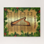 Harp ~ "Wij wensen u een prettige kerstdag" ~ Legpuzzel (Horizontaal)