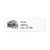 Harp Word Cloud Etiket (Voorkant)