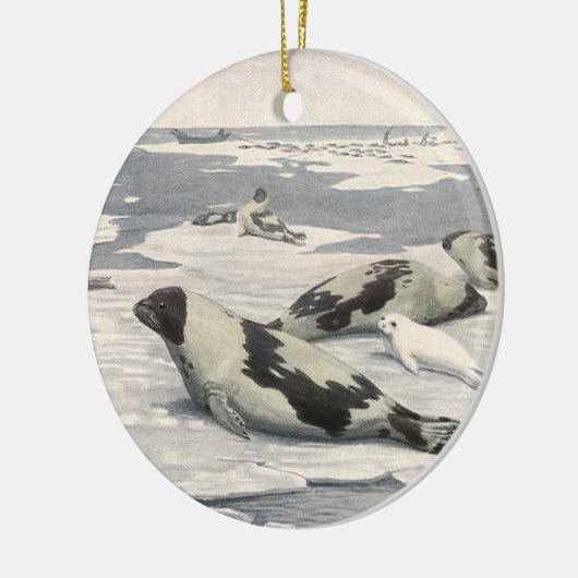  Harp-zegels in Arctische sneeuw door Louis Fuerte Keramisch Ornament (Links)