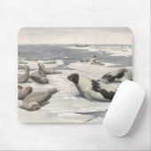 Harp-zegels in Arctische sneeuw door Louis Fuerte Muismat (Met muis)