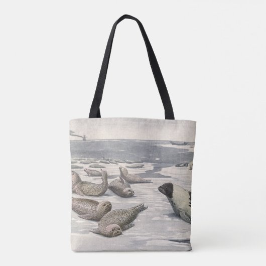  Harp-zegels in Arctische sneeuw door Louis Fuerte Tote Bag (Achterkant)
