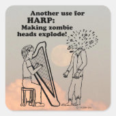 Harp Zombie Explode Square Sticker (Voorkant)