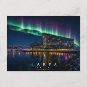 Harpa Concertgebouw Reykjavik IJsland Aurora Briefkaart