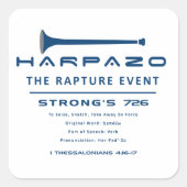 Harpazo Rapture Event Vierkante Sticker (Voorkant)