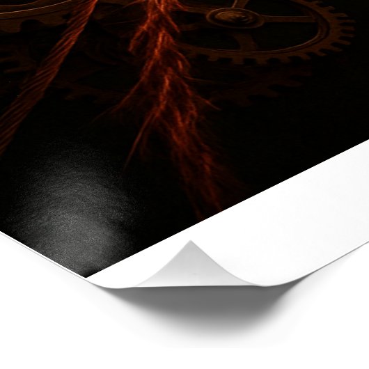 Harpe Fulgurante - Artefact Steampunk Lumineux Perfect Poster (Hoek)