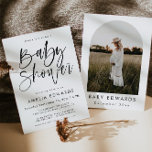 HARPER baby shower-uitnodiging Kaart<br><div class="desc">Deze moderne uitnodiging van het baby shower is voorzien van een prachtige calligrafieklont   een achterkant met een optie om uw eigen speciale foto toe te voegen. Geef alle kleuren uit om deze moderne minimalistische uitnodiging van het baby shower te maken om uw eigen persoonlijke stijl   gebeurtenisbehoeften te passen!</div>