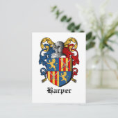HARPER COAT ARMS - hartige familiekreeft Briefkaart (Staand voorkant)