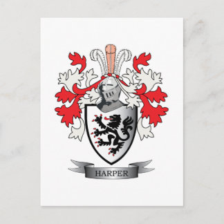 Harper Family Crest Coat of Arms Briefkaart