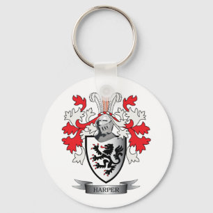 Harper Family Crest Coat of Arms Sleutelhanger