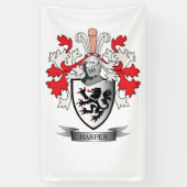 Harper Family Crest Coat of Arms Spandoek (Verticaal)