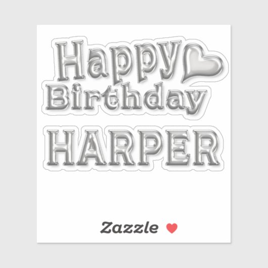 Harper Happy Birthday silver Aufkleber Sticker (Vel)