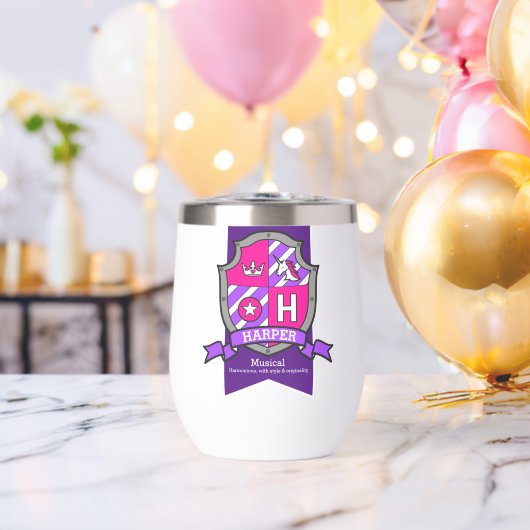 Harper letter H crest pink unicorn name meaning (Vrijgezellenfeest (Gedraaid) )