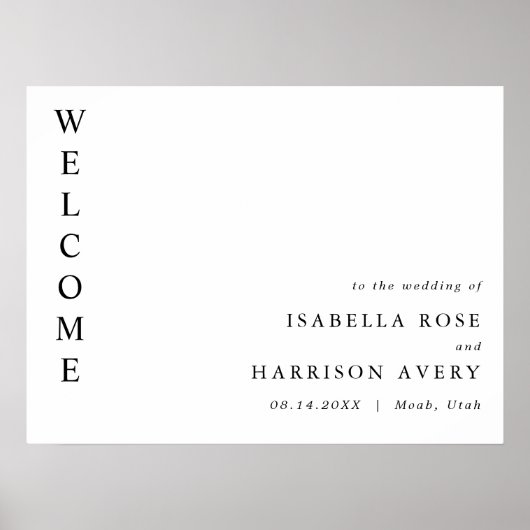 HARPER Modern Minimalist Clean Weduwen Welkom Poster (Voorkant)