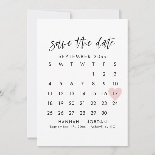 HARPER moderne kalligrafie bespaart de datumUitnod Kaart (Voorkant)