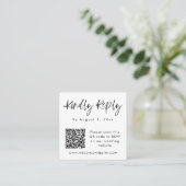 HARPER Moderne Minimalistische QR-code RSVP Square Vierkante Visitekaartje (Staand voorkant)