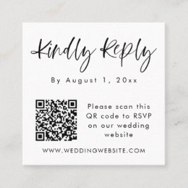 HARPER Moderne Minimalistische QR-code RSVP Square Vierkante Visitekaartje