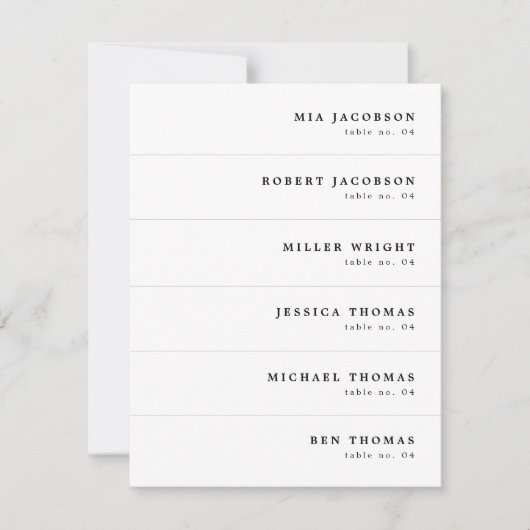 HARPER Moderne minimalistische slanke plaats kaart (Voorkant)