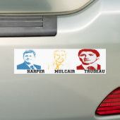 Harper Mulcair Trudeau Bumpersticker (Op auto)