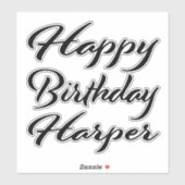 Harper Name Vorname black Sticker Geburtstag (Vel)