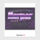 Harper Name Vorname lila retro Sticker Geburtstag (Vel)