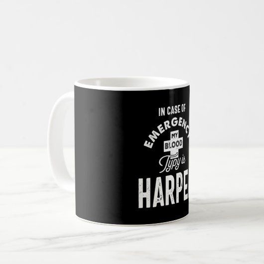 Harper Personalized Name Birthday Gift Koffiemok (Voorkant links)