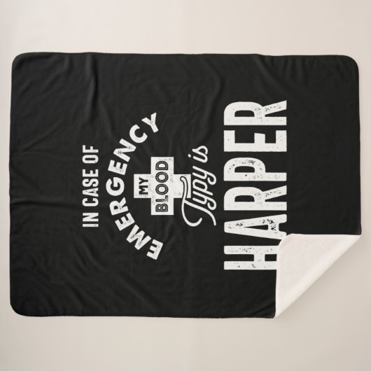 Harper Personalized Name Birthday Gift Sherpa Deken (Voorkant (horizontaal))