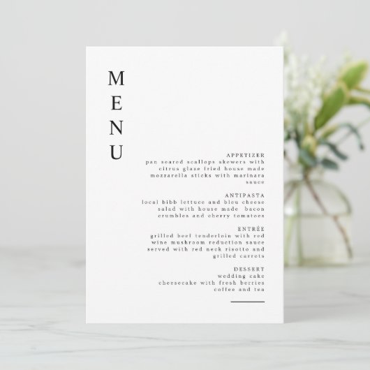 HARPER Simple Clean Modern Minimalist Menu Kaart (Staand voorkant)