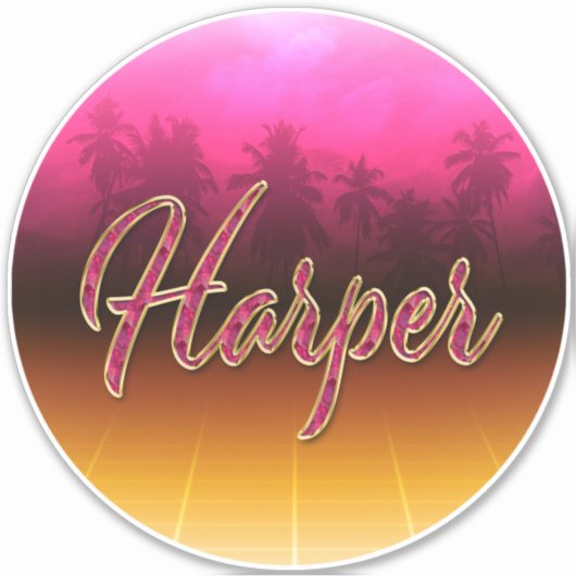 Harper Vorname Name golden pink Aufkleber Sticker (Voorkant)