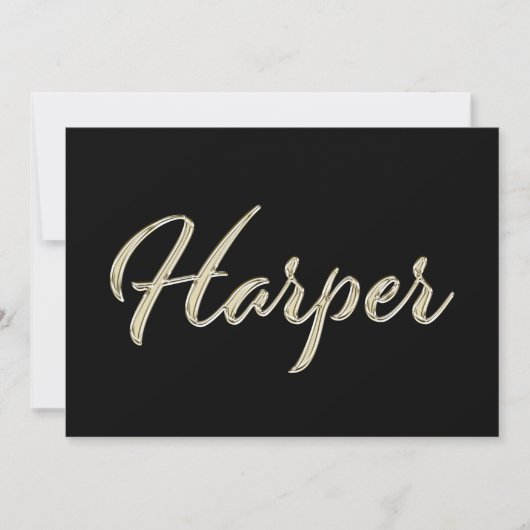 Harper white gold Handwriting Karte Kaart (Voorkant)