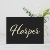 Harper white gold Handwriting Karte Kaart (Staand voorkant)