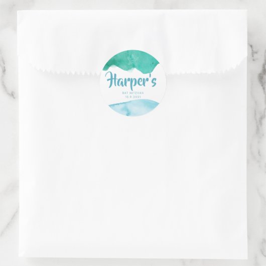 Harper's Bat Mitzvah Ronde Sticker (Tas)