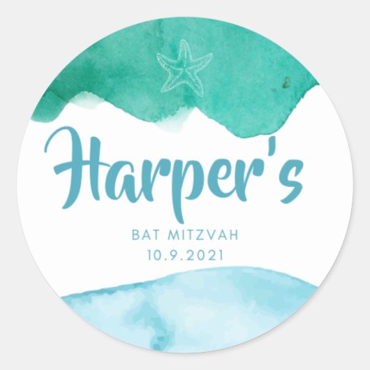 Harper's Bat Mitzvah Ronde Sticker (Voorkant)